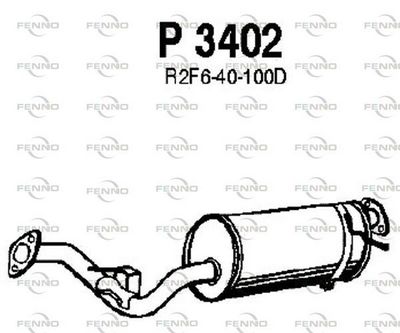 P3402 FENNO Средний глушитель выхлопных газов