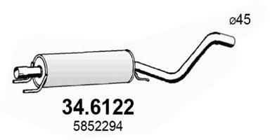 346122 ASSO Средний глушитель выхлопных газов