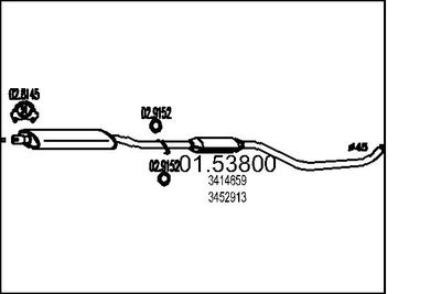 0153800 MTS Средний глушитель выхлопных газов
