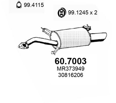 607003 ASSO Глушитель выхлопных газов конечный
