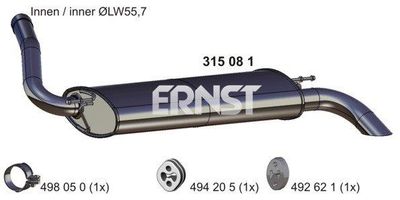 315081 ERNST Глушитель выхлопных газов конечный