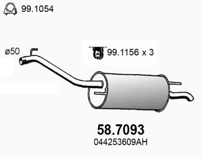 587093 ASSO Глушитель выхлопных газов конечный