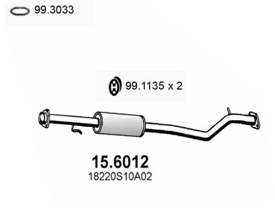 156012 ASSO Средний глушитель выхлопных газов