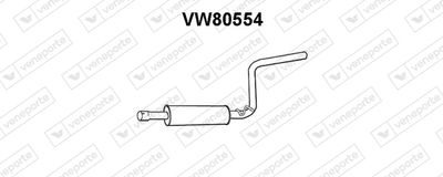 VW80554 VENEPORTE Средний глушитель выхлопных газов