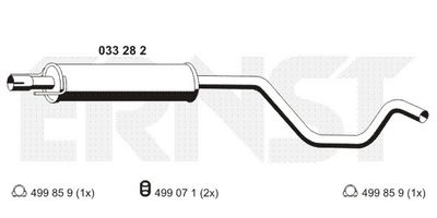 033282 ERNST Средний глушитель выхлопных газов