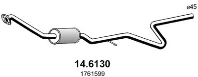 146130 ASSO Средний глушитель выхлопных газов