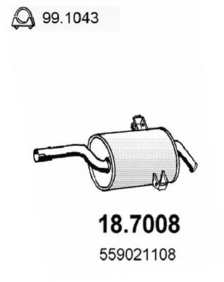 187008 ASSO Глушитель выхлопных газов конечный