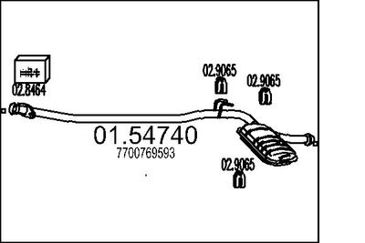 0154740 MTS Средний глушитель выхлопных газов