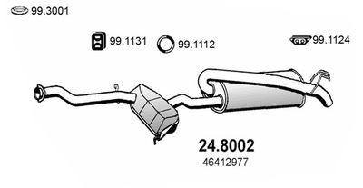 248002 ASSO Средний  конечный глушитель ОГ