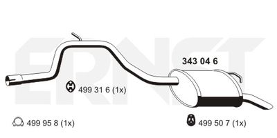 343046 ERNST Глушитель выхлопных газов конечный