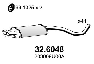 326048 ASSO Средний глушитель выхлопных газов