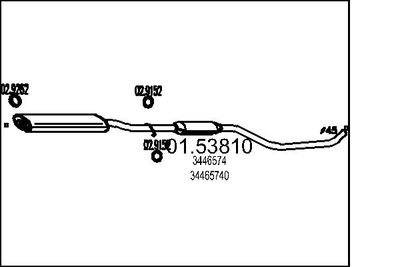 0153810 MTS Средний глушитель выхлопных газов