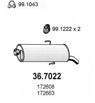 367022 ASSO Глушитель выхлопных газов конечный