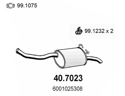 407023 ASSO Глушитель выхлопных газов конечный