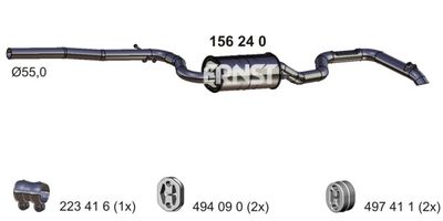 156240 ERNST Глушитель выхлопных газов конечный
