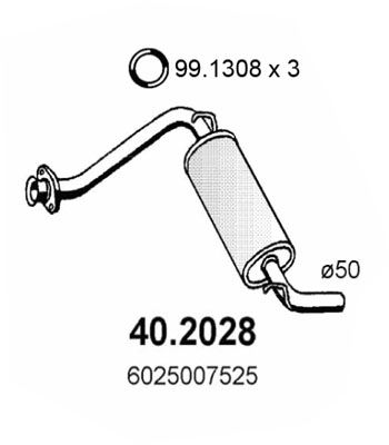 402028 ASSO Предглушитель выхлопных газов