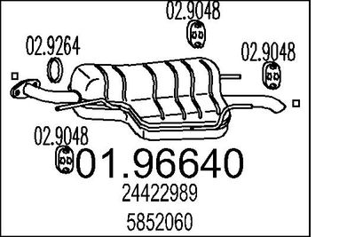 0196640 MTS Глушитель выхлопных газов конечный