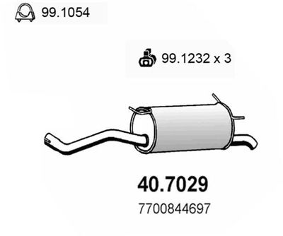 407029 ASSO Глушитель выхлопных газов конечный