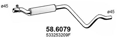 586079 ASSO Средний глушитель выхлопных газов