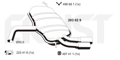 203029 ERNST Глушитель выхлопных газов конечный