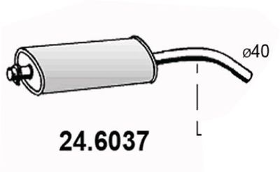 246037 ASSO Средний глушитель выхлопных газов