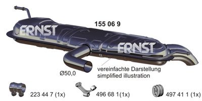 155069 ERNST Глушитель выхлопных газов конечный