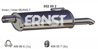 052092 ERNST Глушитель выхлопных газов конечный