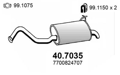 407035 ASSO Глушитель выхлопных газов конечный