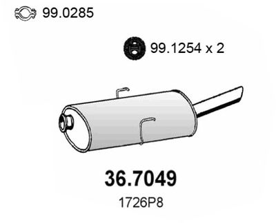 367049 ASSO Глушитель выхлопных газов конечный