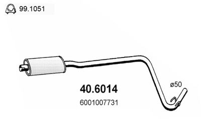 406014 ASSO Средний глушитель выхлопных газов
