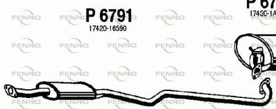 P6791 FENNO Средний глушитель выхлопных газов