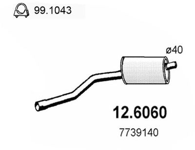 126060 ASSO Средний глушитель выхлопных газов