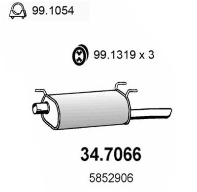 347066 ASSO Глушитель выхлопных газов конечный