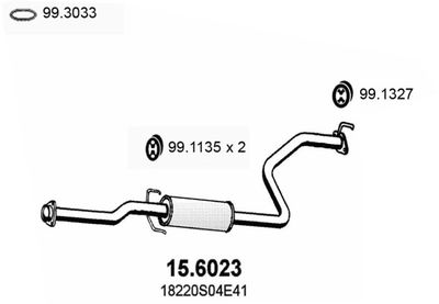 156023 ASSO Средний глушитель выхлопных газов