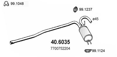 406035 ASSO Средний глушитель выхлопных газов