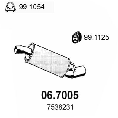 067005 ASSO Глушитель выхлопных газов конечный
