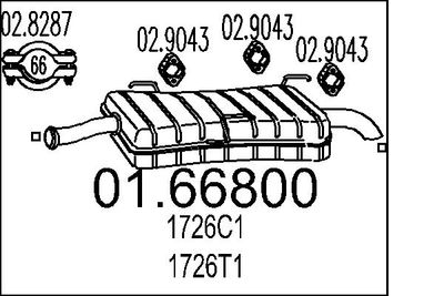 0166800 MTS Глушитель выхлопных газов конечный