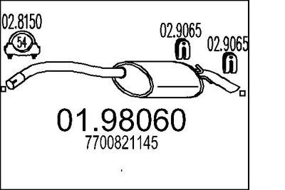 0198060 MTS Глушитель выхлопных газов конечный