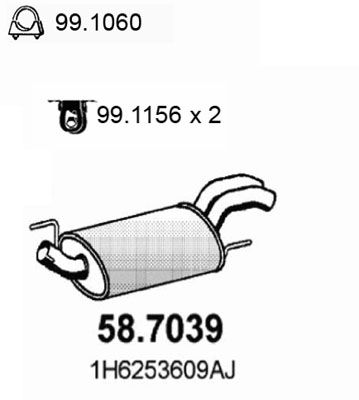 587039 ASSO Глушитель выхлопных газов конечный