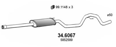 346067 ASSO Средний глушитель выхлопных газов