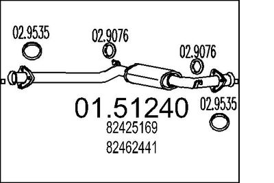 0151240 MTS Средний глушитель выхлопных газов