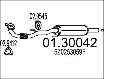 0130042 MTS Предглушитель выхлопных газов