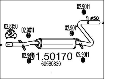 0150170 MTS Средний глушитель выхлопных газов