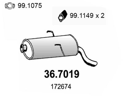 367019 ASSO Глушитель выхлопных газов конечный