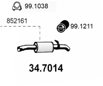 347014 ASSO Глушитель выхлопных газов конечный