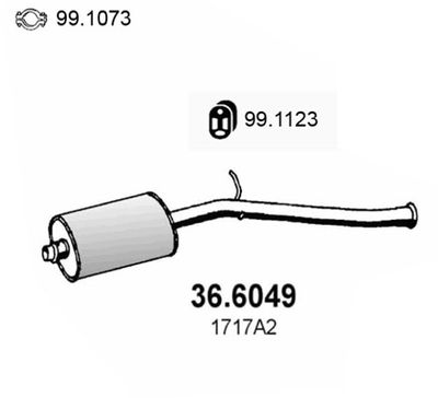 366049 ASSO Средний глушитель выхлопных газов