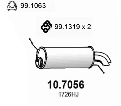 107056 ASSO Глушитель выхлопных газов конечный