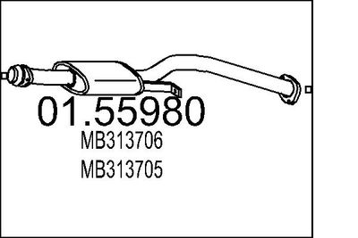 0155980 MTS Средний глушитель выхлопных газов