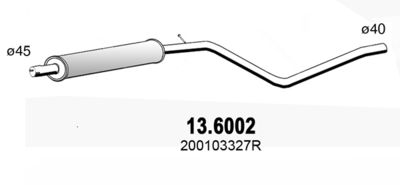 136002 ASSO Средний глушитель выхлопных газов