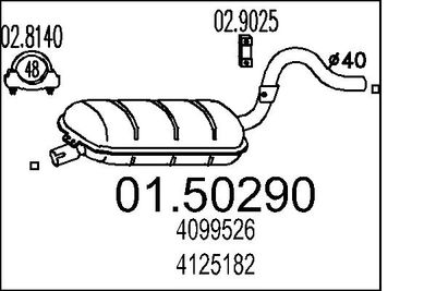 0150290 MTS Средний глушитель выхлопных газов